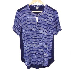 CALVIN KLEIN Navy Print Top size L NWT